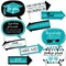 Big Dot of Happiness Funny Teal Graduation Party Photo Booth Props Kit - 10 Piece
